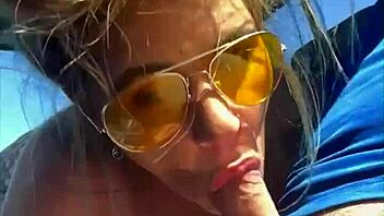 Oh Wow, Cheating Blonde Whore Sucks Cock And Takes Facial In Public!