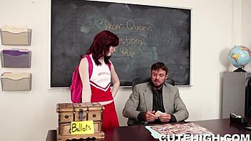 wannabe prom queen gets punished with hardcore fucking in the garage