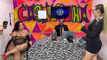 NARRATIVE OF DIGUINHA DJ DANCING WITH MULHER MELANCIA BBW SHOWCASING HUGE CURVES AND ASS SHAKING