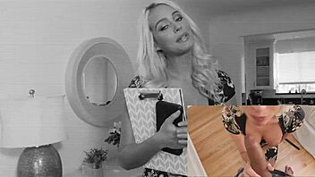 blonde gets tricked into showing big tits!