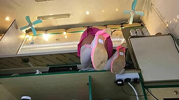 Super cute girl gets caught on hidden camera with upskirt view at work