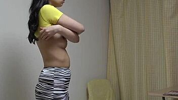 beautiful japanese girl enjoys relaxing shower