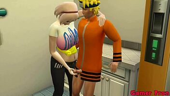 Hinata porn cap4: Naruto talks to Sakura in kitchen for advice, then she says fuck her like Hinata with big tits anal cuckold hentai 😏🍑