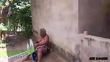 village amateur gets pounded in kitchen by two muscular guys with long dicks!