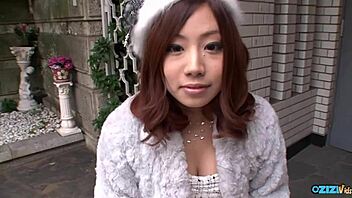 Behind the bowling alley, this young Asian babe with big clit and puffy nipples sucked cock and swallowed cum eagerly