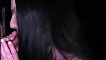 Imagine A Hot Brunette Deepthroating And Swallowing Cum Through The Gloryhole