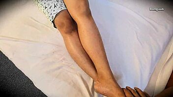 Big tits girl was alone at home. Then friend CAME to GIVE company.