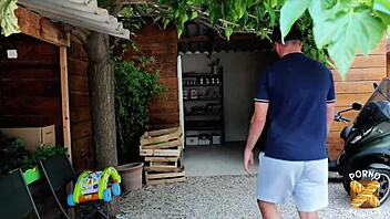 Sexy Blonde Milf Pam Gets Her Big Tits Covered Just Like She Craved