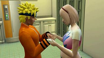 Hinata porn cap4: Naruto talks to Sakura in kitchen for advice, then she says fuck her like Hinata with big tits anal cuckold hentai 😏🍑