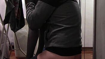 The MILF with beautiful legs and pantyhose was ironing when she got touched and then fucked in a preview.