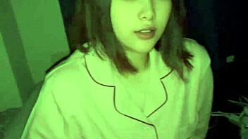 Amateur Japanese Couple in Pajamas Shares Intimate Late-Night Session with Passionate Kisses and Sensual Riding