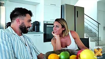 Sexy Blonde Milf Pam Gets Her Big Tits Covered Just Like She Craved