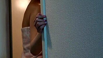 beautiful japanese girl enjoys relaxing shower