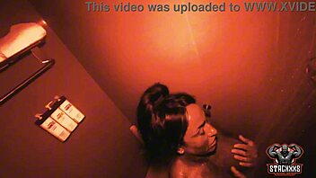 Ever wondered about muscular blonde cougar Ruby Muscle getting wet and wild in interracial shower scene?