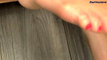 angelica slips into pantyhose for max and ends up with her shaved pussy creampied 😏