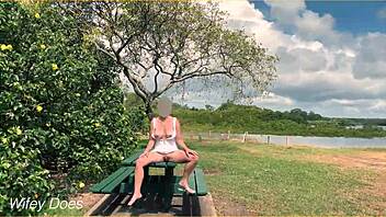 wife swinging on the playground with no panties flashing upskirt