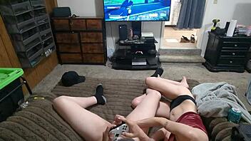 fortnite gaming turns into wild fucking with cute blonde richelle rose in doggystyle and creampie fun