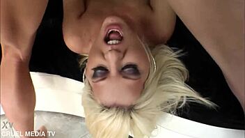 Euro Gang Blow With Blonde Antynia Larouge And Four Fuckers Focused On Face Cumshot In Costumes