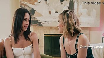 Cute petite girls scissor and lick wet pussies in horny lesbian orgy until intense orgasms hit