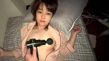 Amateur Japanese Couple in Pajamas Shares Intimate Late-Night Session with Passionate Kisses and Sensual Riding