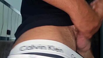 i arrive with a strong cumshot in sexy t-shirt and perverse huge cock cumming