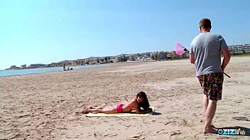 Brunette Gets Horny from Beach Anal Fingering Then Fucks Hard at Home