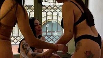 wanna see this lesbian threesome with wild masturbation and squirting cum all over one girl's face?