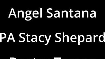 Angel Santanas undergoes her first gyno exam as the nurse spreads her shaved pussy with gloves in the hospital room