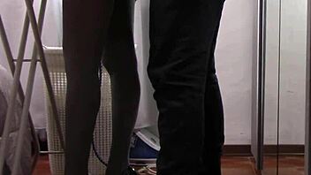 The MILF with beautiful legs and pantyhose was ironing when she got touched and then fucked in a preview.