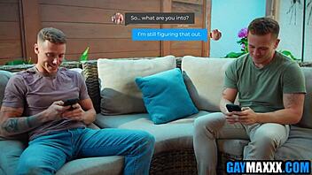 He discovered his athletic roommate on Grindr and they shared rimjob ass licking in dorm.