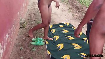 Making Love in School Backyard with Curvy Ebony Babe Riding Hard!