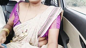 Hey, check out this saree big boobs indian aunty on long drive for fucking with telugu dirty talks 😏