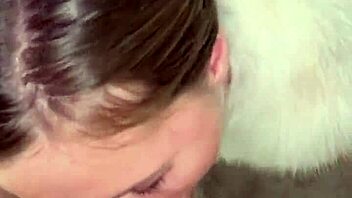 Hot Babe Gives Passionate POV Blowjob With Deepthroat And Ball Licking To Blonde With Big Natural Tits