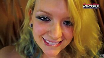 Lovely blonde Chelsie masturbates then gets pounded with facial