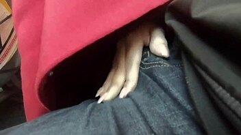 Public airplane handjob blowjob Lexi Aaane