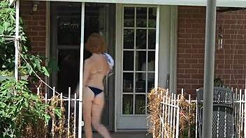 redhead wife in lingerie spreads legs for assfucking by prostitute in sexy anal scene