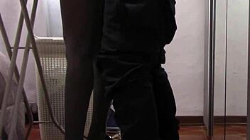 The MILF with beautiful legs and pantyhose was ironing when she got touched and then fucked in a preview.