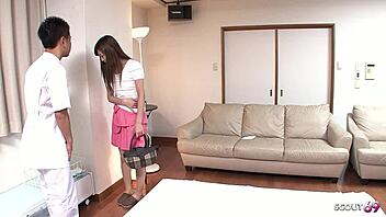 petite asian teen enjoys oily massage turning into rough creampie sex with masseur