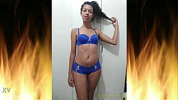 check out this beautiful brunette flashing her sexy lingerie in homemade exhibitionist fun! 😍👙