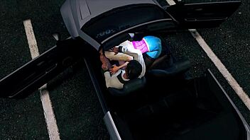 Lady Experiences Intense Sex Game With Hooker Providing Prostitute Service In Car Scene