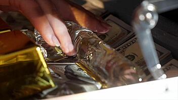 Curvy blonde Ashley Alexander, do you want to make gorgeous Ophelia Fae cum with this glass dildo?