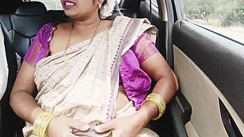 Hey, check out this saree big boobs indian aunty on long drive for fucking with telugu dirty talks 😏