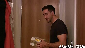 Oh god, this guy stuffs his hard cock into that older cougar's tight hole, making her big tits bounce wildly