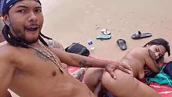 Blonde Latina pornstar assfucked wildly on beach admiring nature!