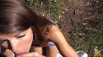 Young coquette craves anal sex for cash in outdoor encounter