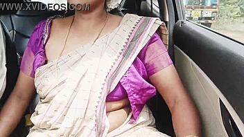 Hey, check out this saree big boobs indian aunty on long drive for fucking with telugu dirty talks 😏