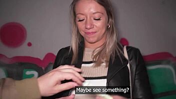 blonde french girl caught masturbating in street gets fast hard pov fuck blowjob