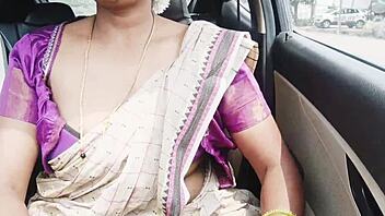Hey, check out this saree big boobs indian aunty on long drive for fucking with telugu dirty talks 😏