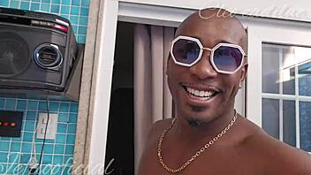 Wow! Cleo Cadillac takes thick cock bareback in intense session