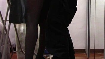 The MILF with beautiful legs and pantyhose was ironing when she got touched and then fucked in a preview.